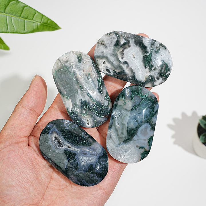 Natural Moss Agate Exquisite Crystal Palmstone