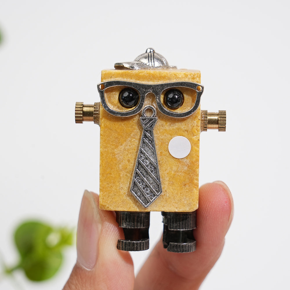 A Slightly Imperfect Natural Crystal Yellow Aventurine Robot