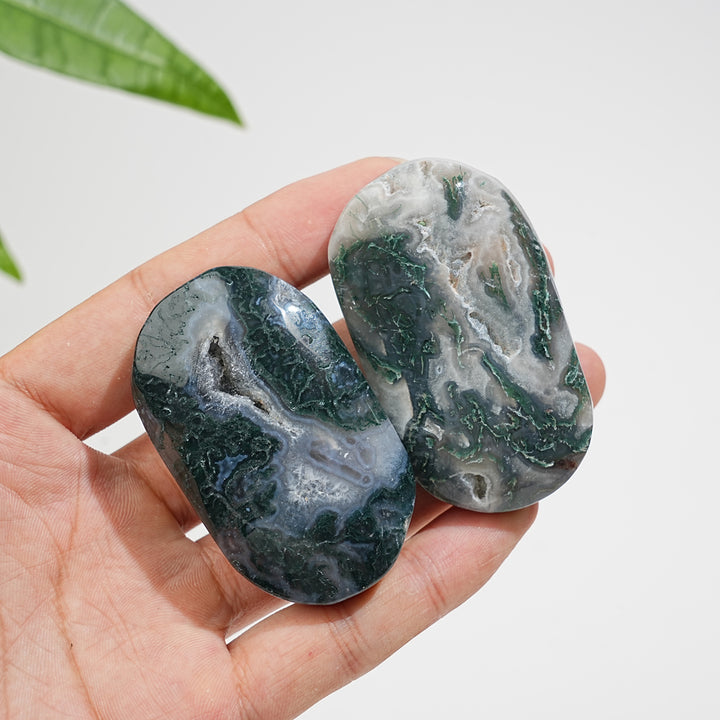 Natural Moss Agate Exquisite Crystal Palmstone
