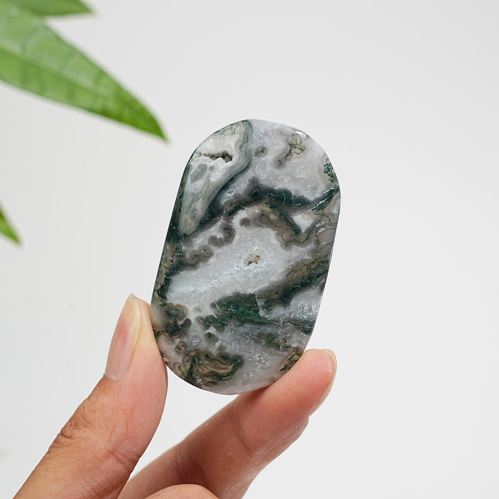 Natural Moss Agate Exquisite Crystal Palmstone