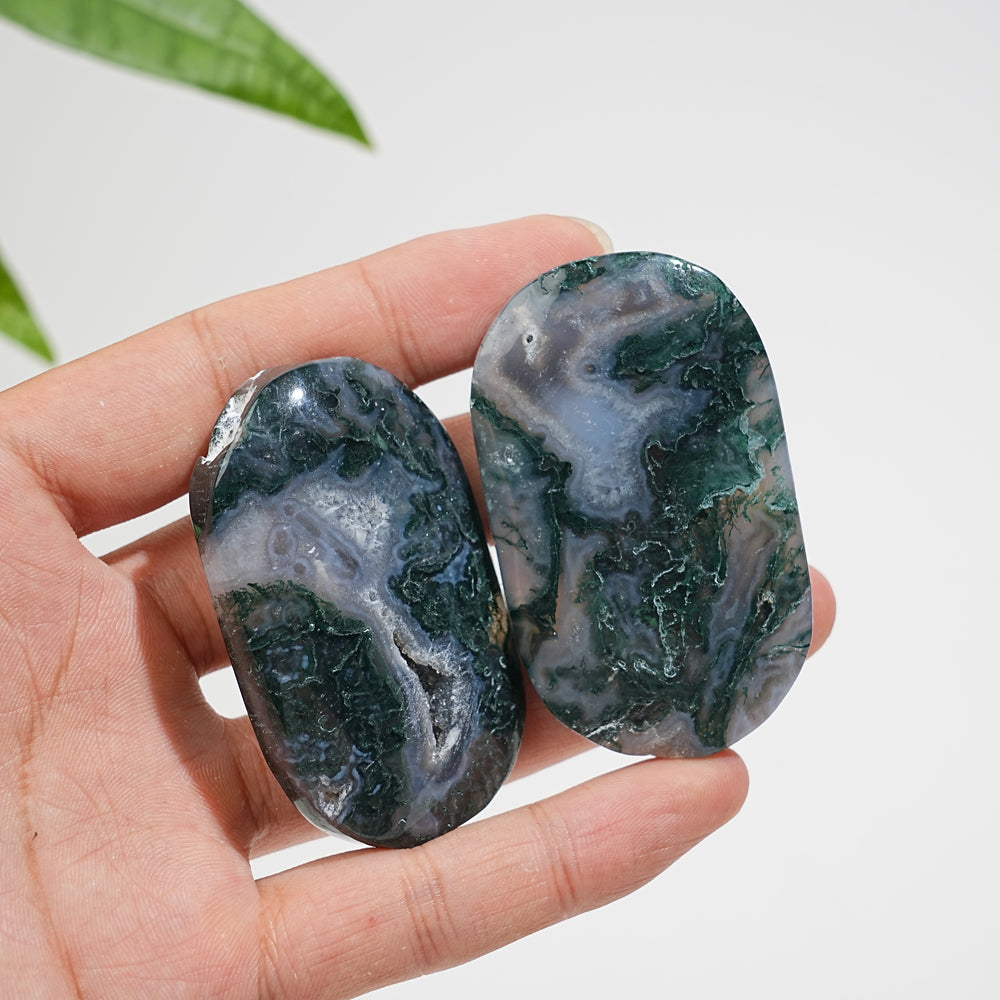 Natural Moss Agate Exquisite Crystal Palmstone