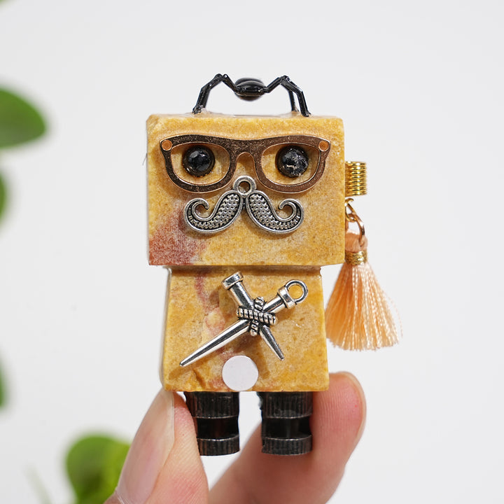 A Slightly Imperfect Natural Crystal Yellow Aventurine Robot