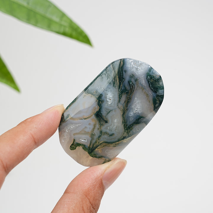 Natural Moss Agate Exquisite Crystal Palmstone