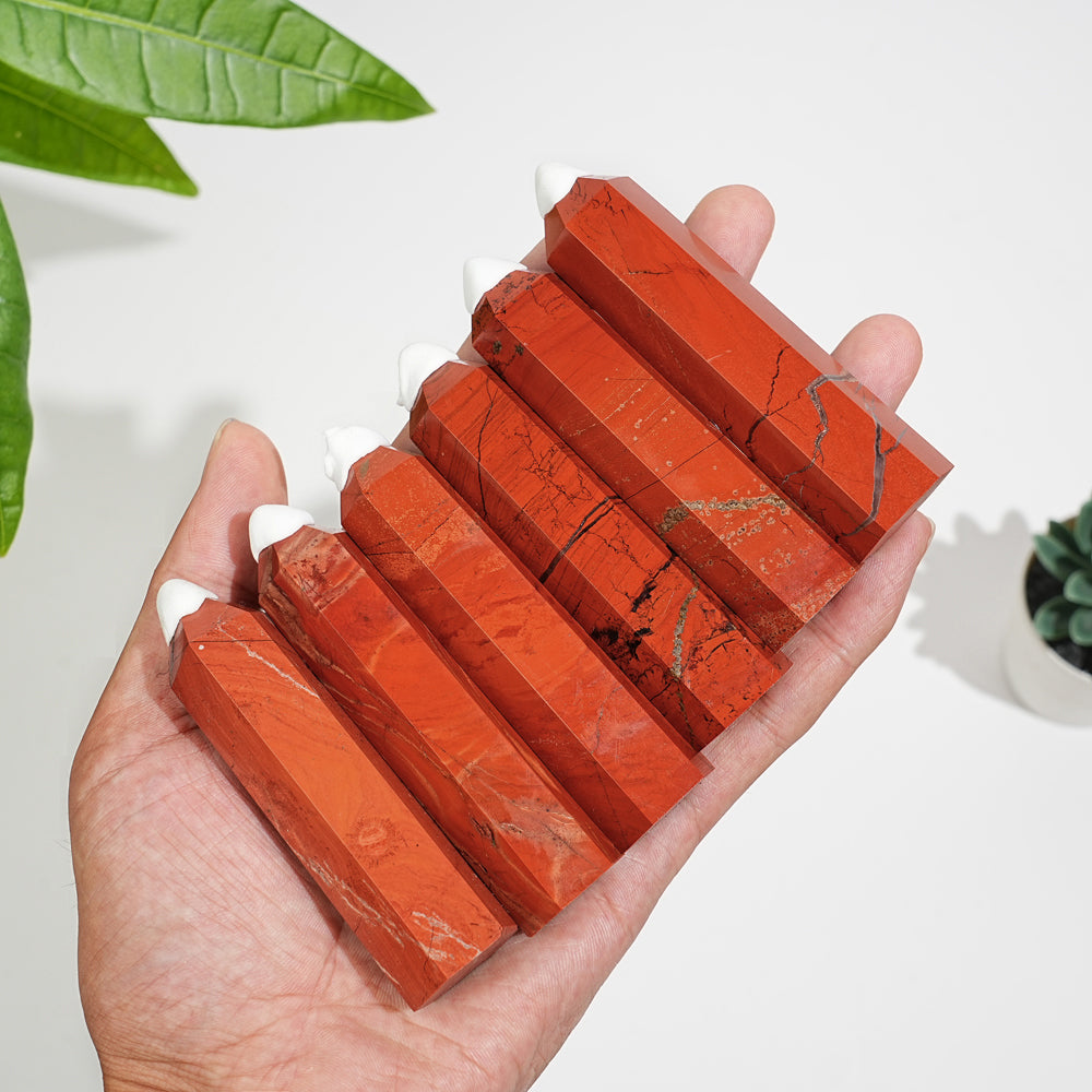 Natural Red Jasper Crystal Exquisite Point