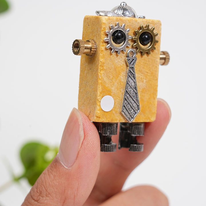 A Slightly Imperfect Natural Crystal Yellow Aventurine Robot