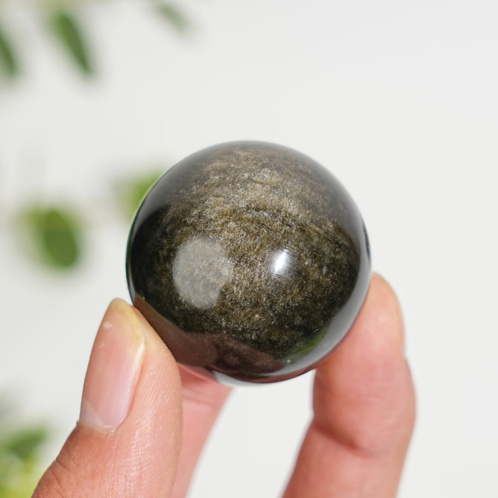 Natural Crystal Golden Obsidian Sphere