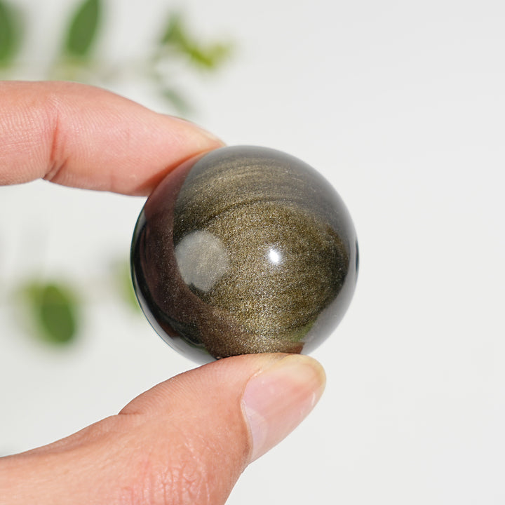 Natural Crystal Golden Obsidian Sphere