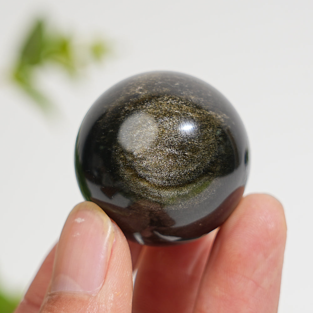 Natural Crystal Golden Obsidian Sphere