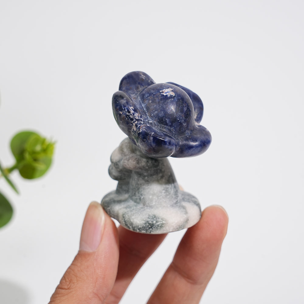 Natural Crystal Carving Hand Holding Flower
