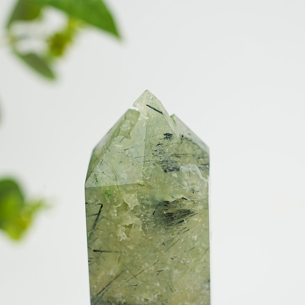 Natural Exquisite Prehnite Crystal Point