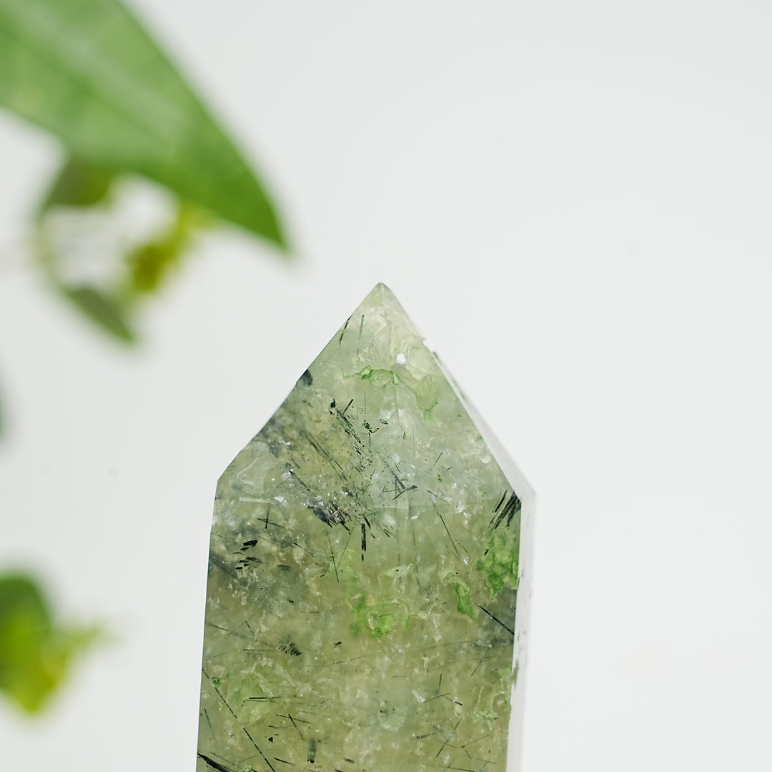 Natural Exquisite Prehnite Crystal Point