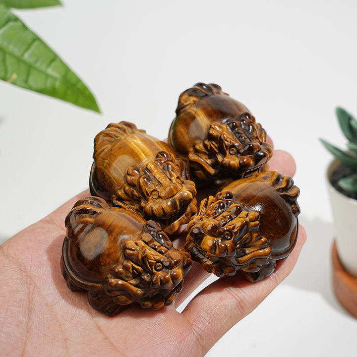 Natural Crystal Tiger Eye Dragon Turtle Carving