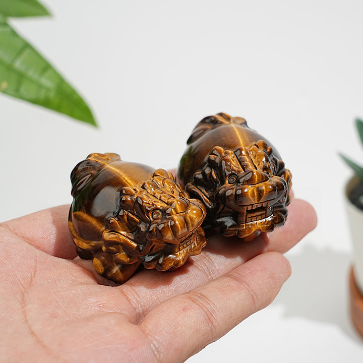 Natural Crystal Tiger Eye Dragon Turtle Carving