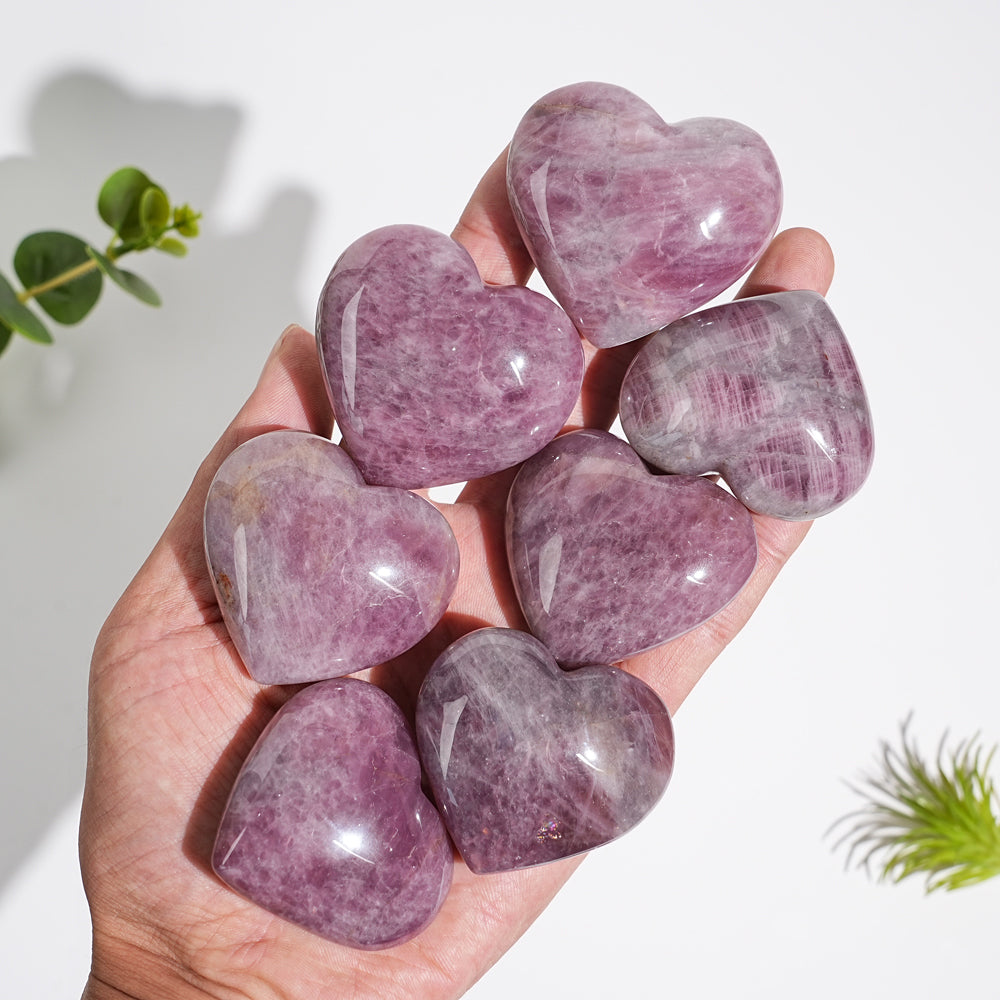 Natural Crystal Lavender Rose Quartz Heart