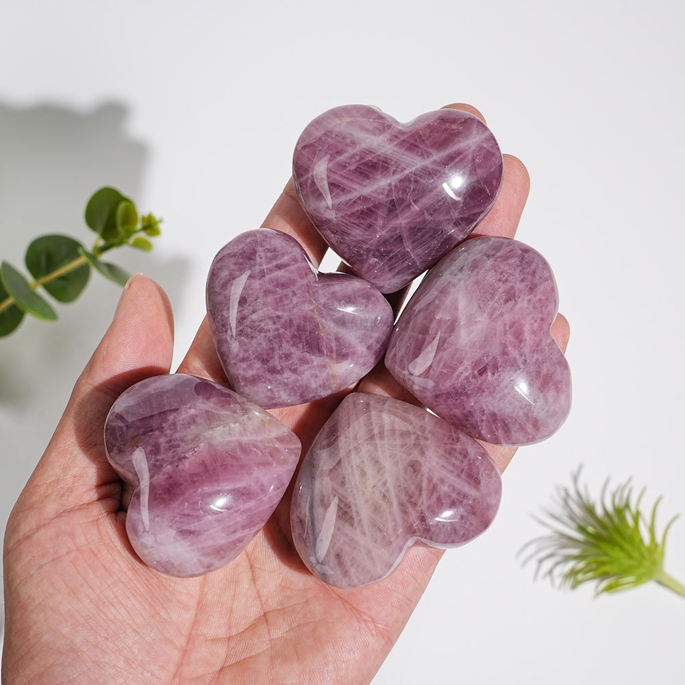 Natural Crystal Lavender Rose Quartz Heart