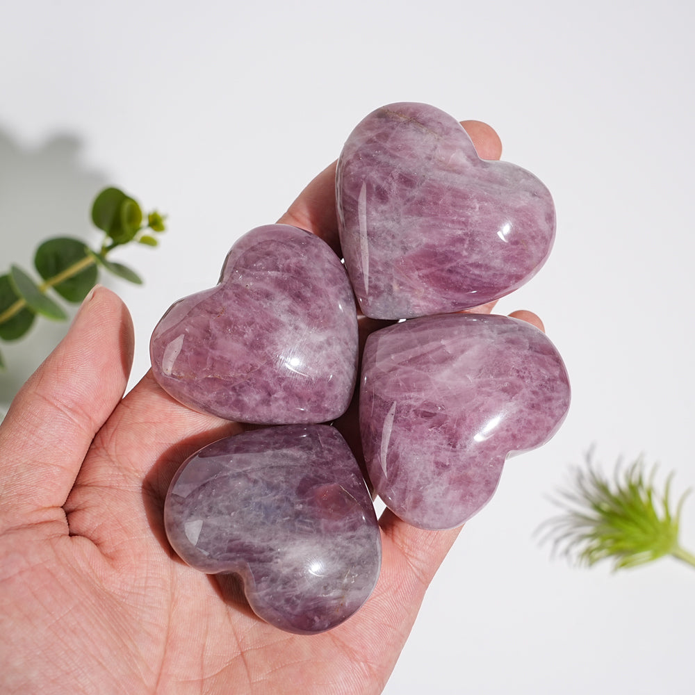 Natural Crystal Lavender Rose Quartz Heart