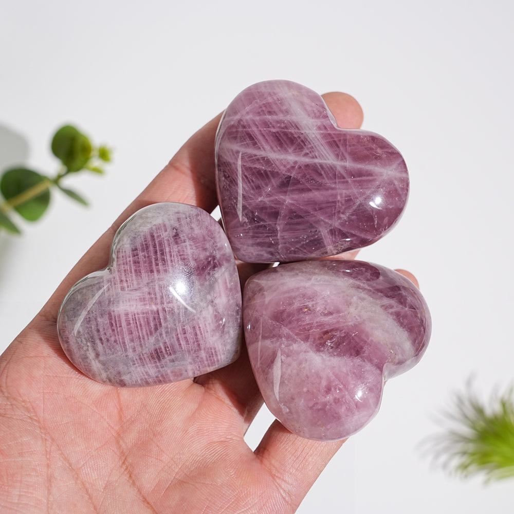 Natural Crystal Lavender Rose Quartz Heart
