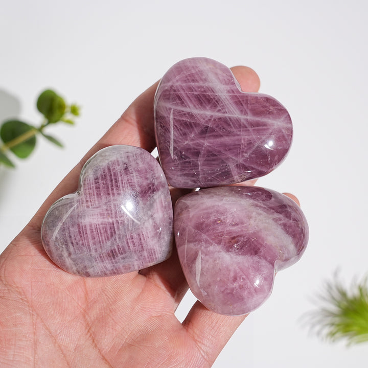 Natural Crystal Lavender Rose Quartz Heart