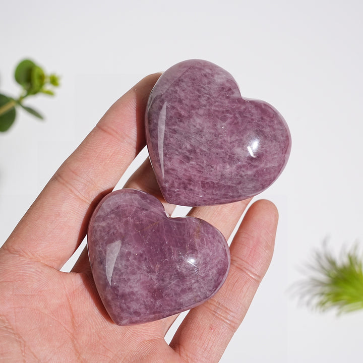Natural Crystal Lavender Rose Quartz Heart