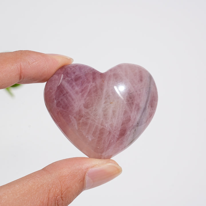 Natural Crystal Lavender Rose Quartz Heart