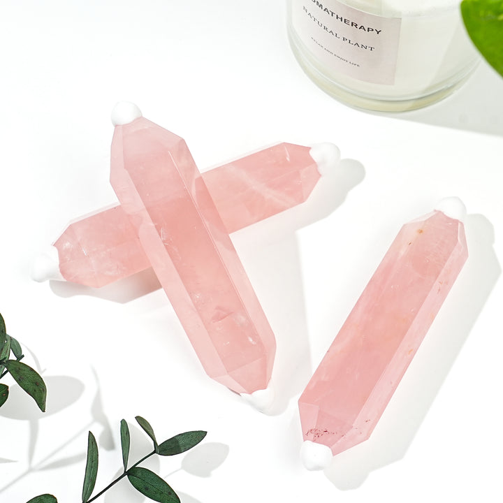 Natural Rose Quartz Double Point