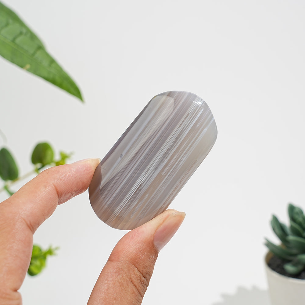 Natural Crystal Agate Palm Stone