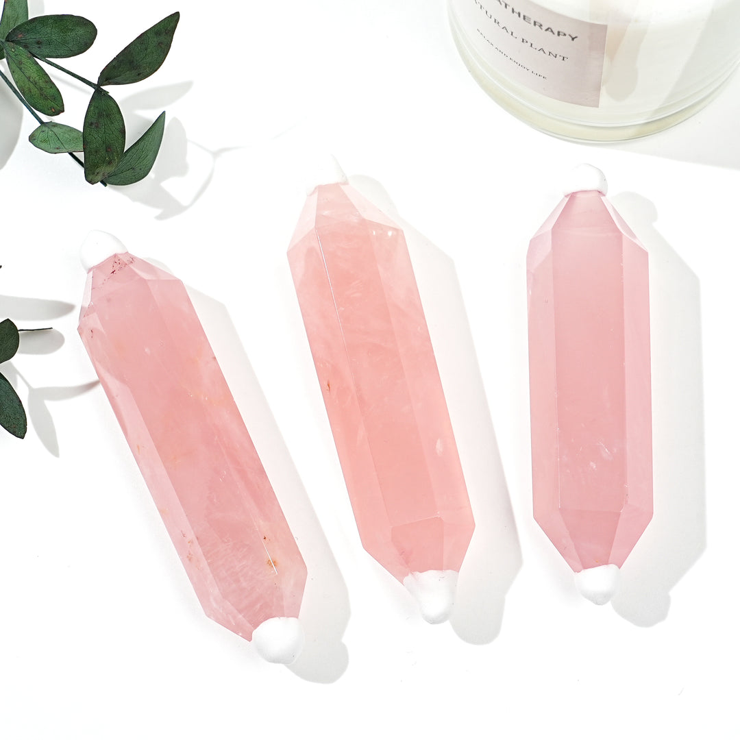 Natural Rose Quartz Double Point