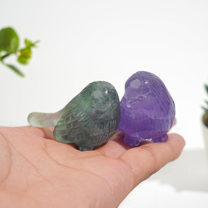 Natural Crystal Delicate Chubby Songbird Mini Carving