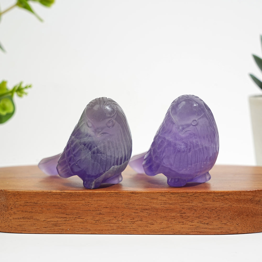 Natural Crystal Delicate Chubby Songbird Mini Carving