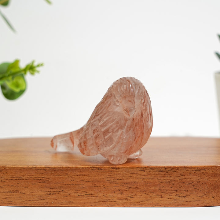 Natural Crystal Delicate Chubby Songbird Mini Carving