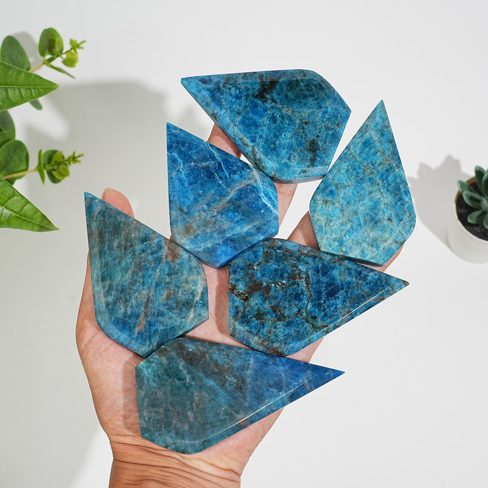 Natural Exquisite Blue Apatite Crystal Teardrop