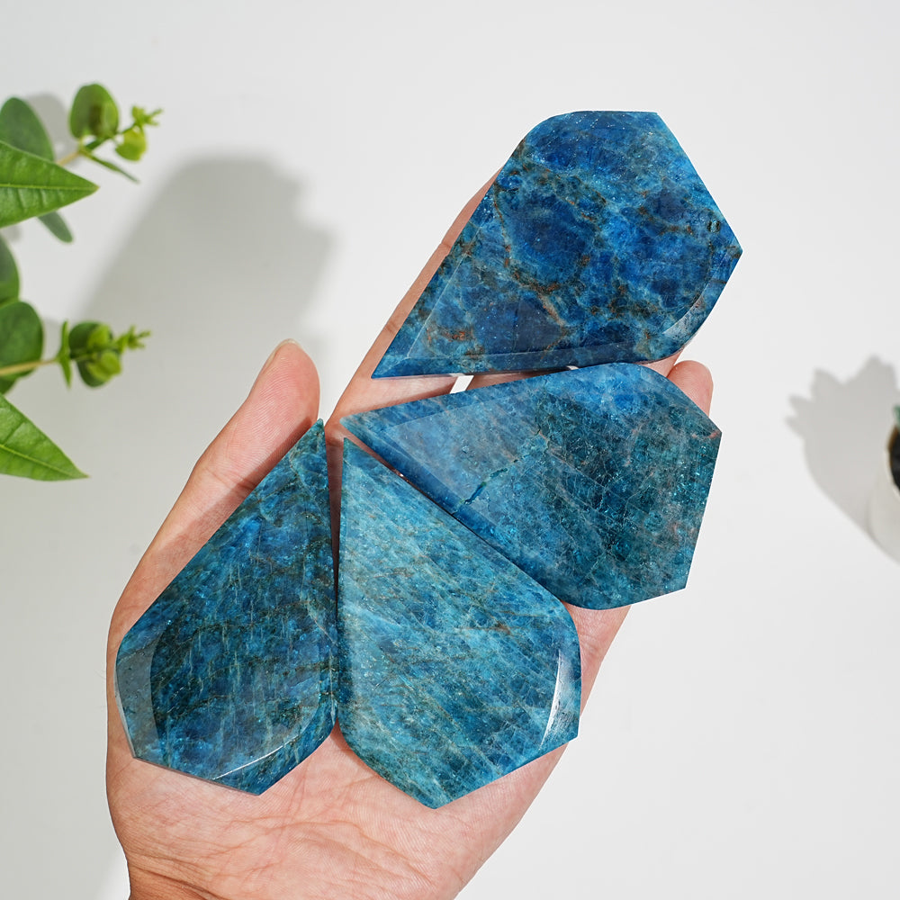 Natural Exquisite Blue Apatite Crystal Teardrop