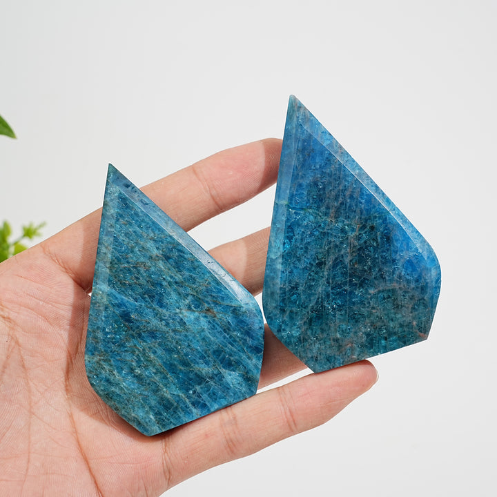 Natural Exquisite Blue Apatite Crystal Teardrop