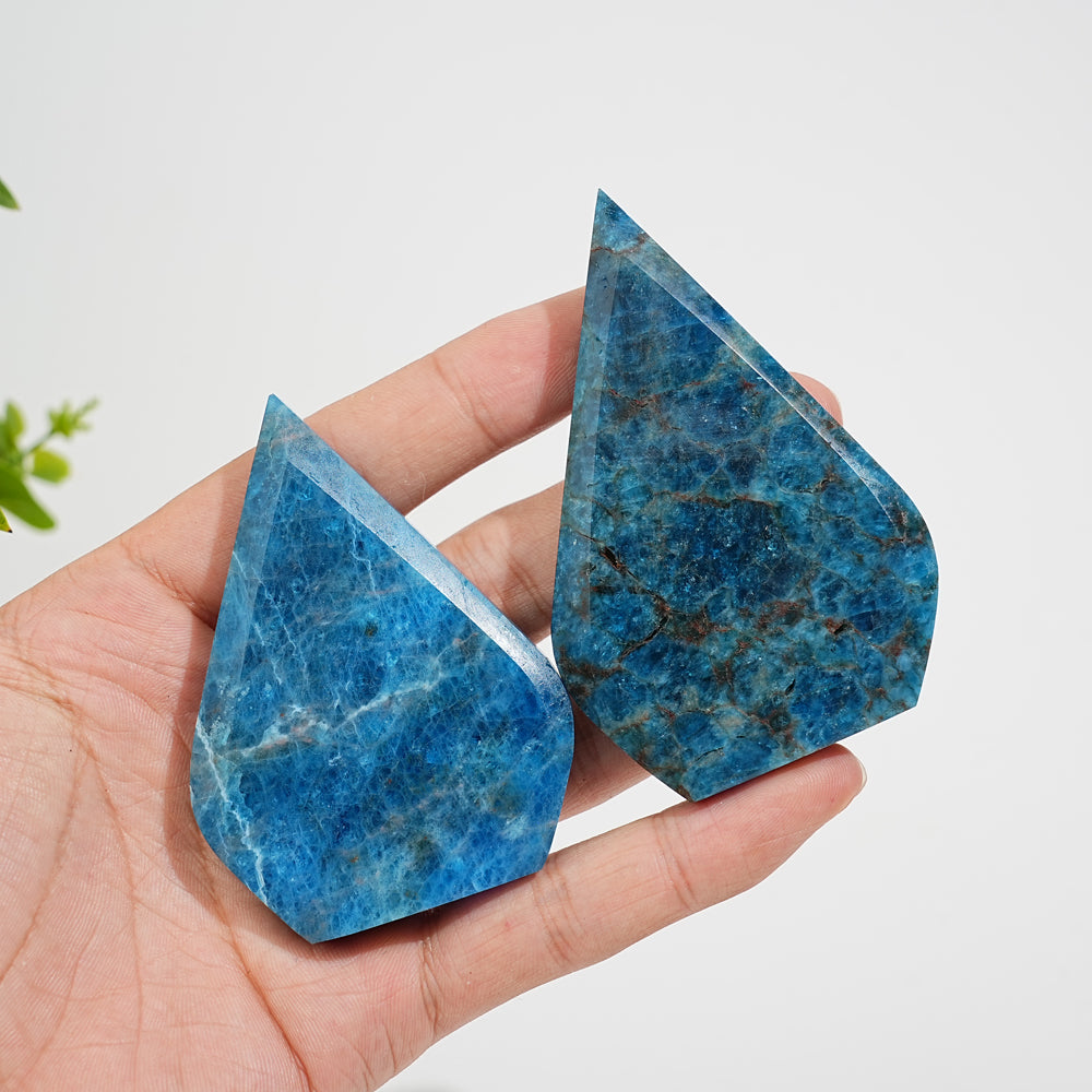 Natural Exquisite Blue Apatite Crystal Teardrop