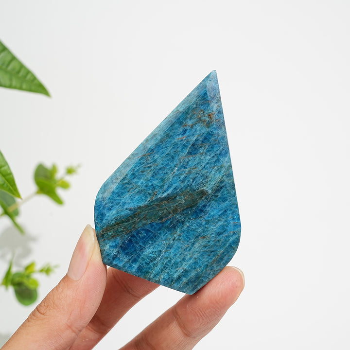 Natural Exquisite Blue Apatite Crystal Teardrop