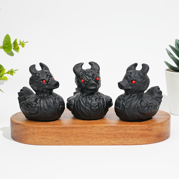 Natural Crystal Black Obsidian Devil Duck Carving
