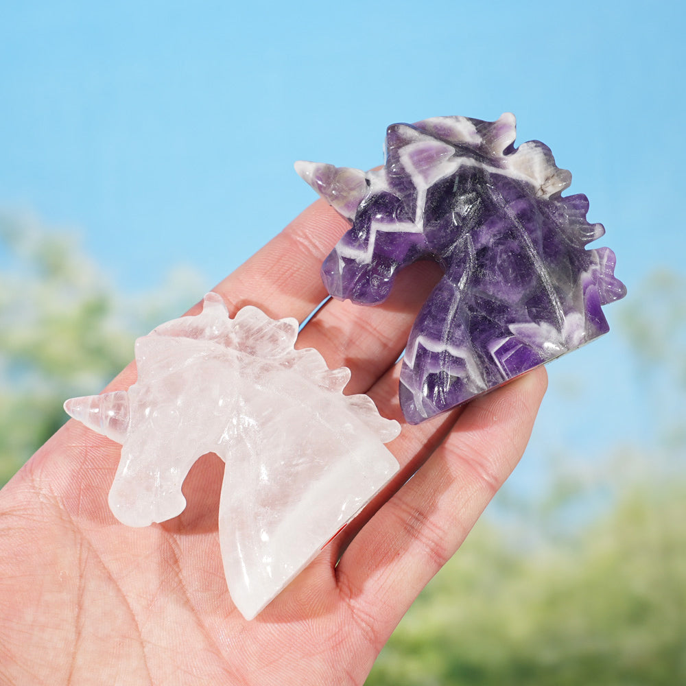 Natural Crystal Carving Unicorn Head
