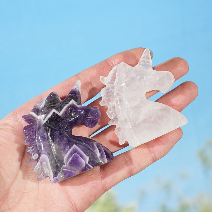 Natural Crystal Carving Unicorn Head