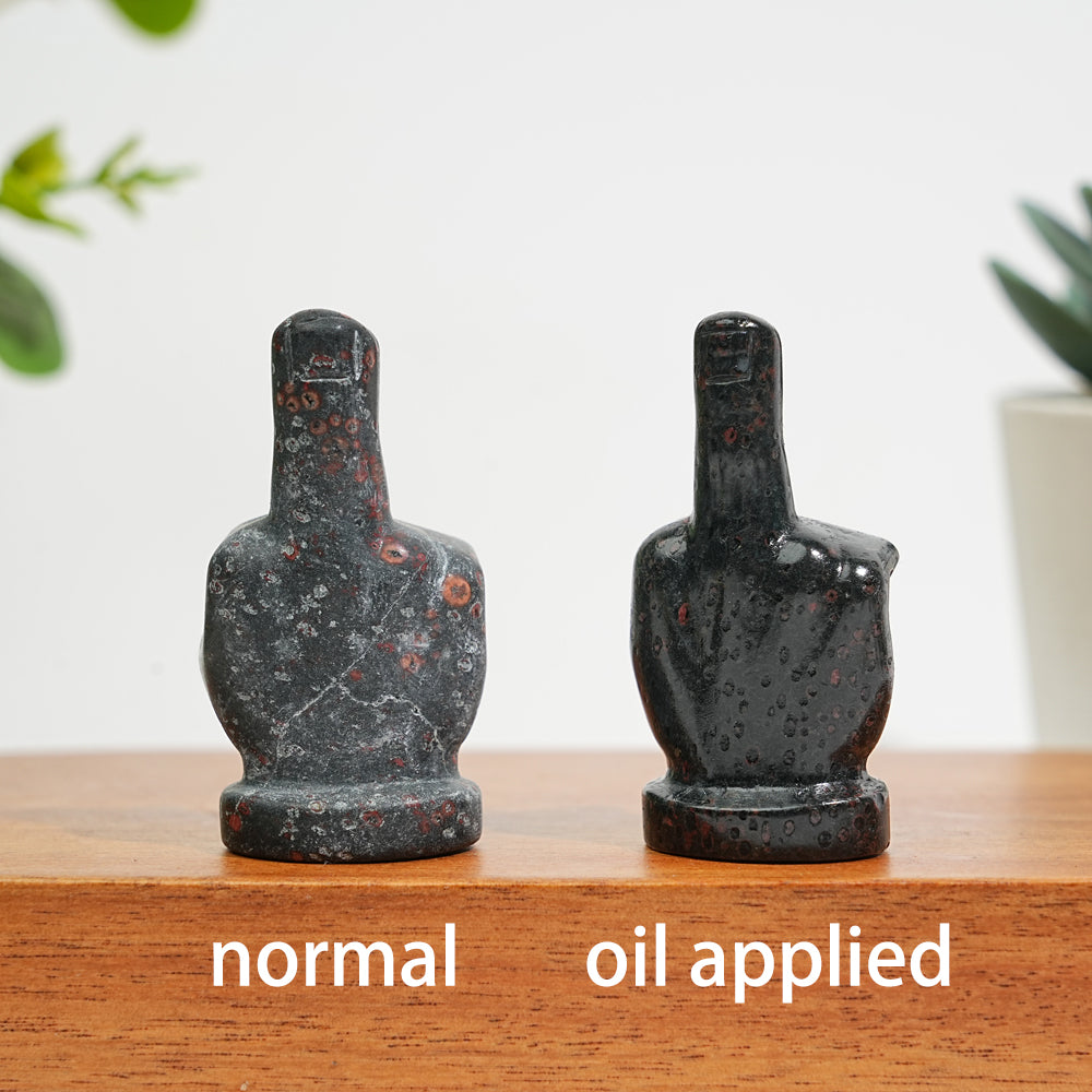 Natural Crystal Middle Finger Hand Carving