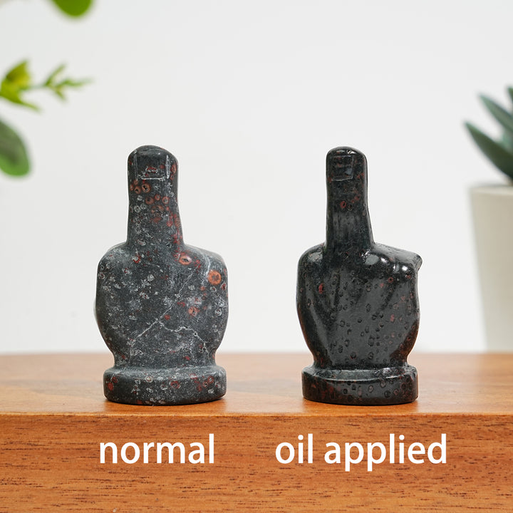Natural Crystal Middle Finger Hand Carving
