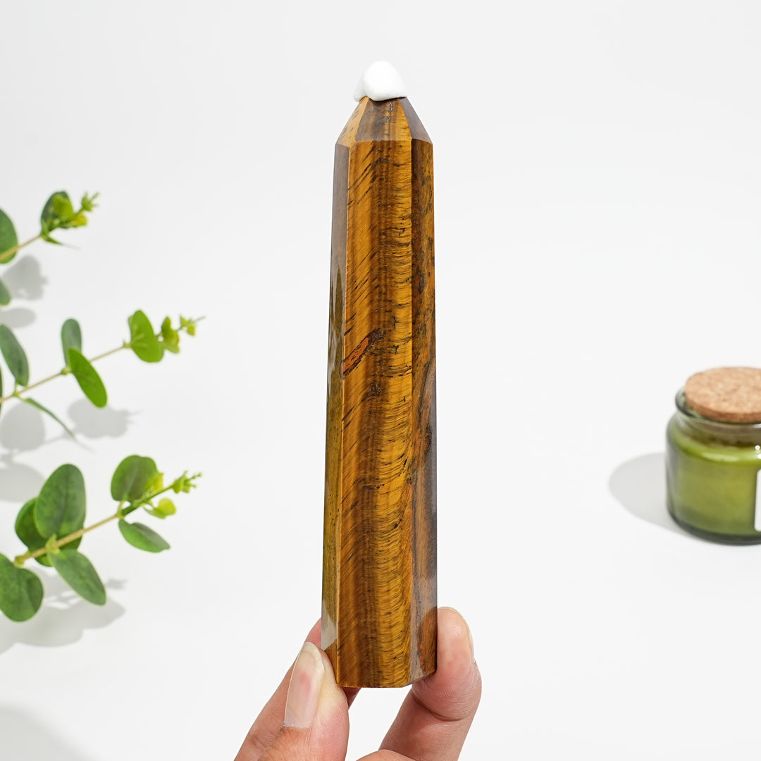 Natural Crystal Tiger Eye Point