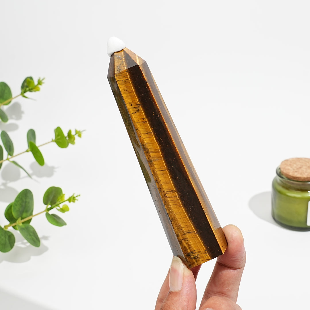 Natural Crystal Tiger Eye Point