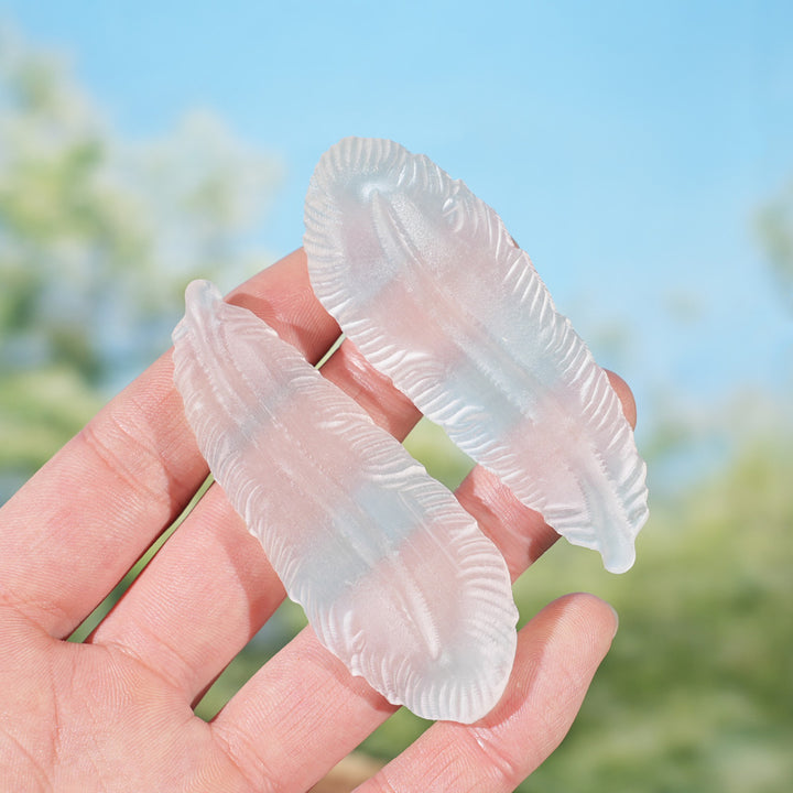 Natural Selenite Leaf Figurine
