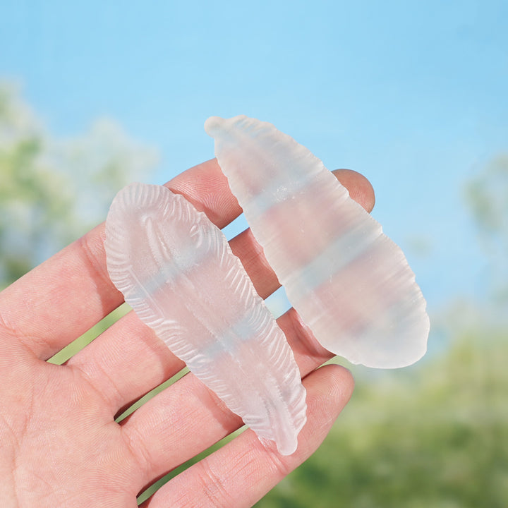 Natural Selenite Leaf Figurine