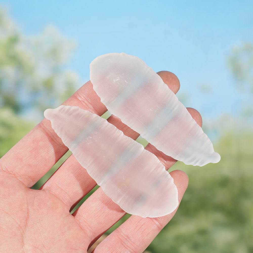 Natural Selenite Leaf Figurine