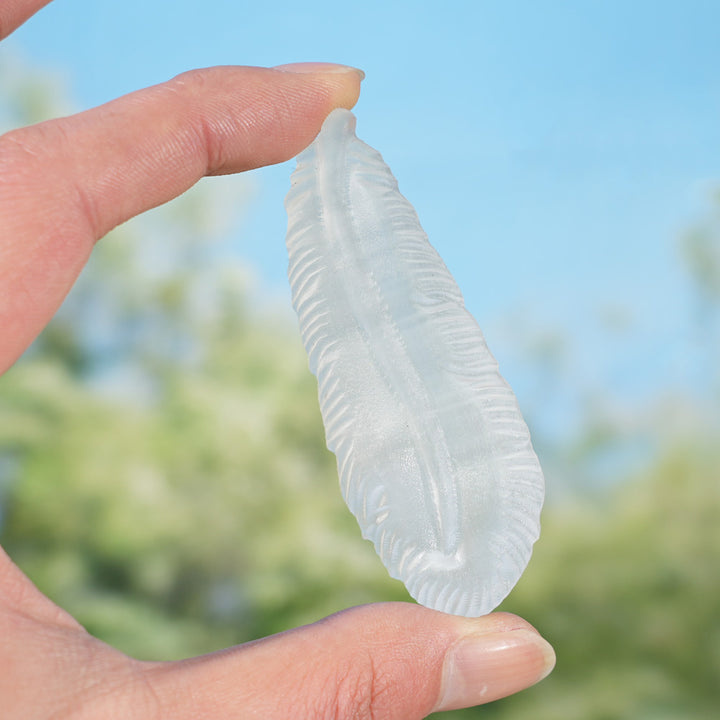 Natural Selenite Leaf Figurine