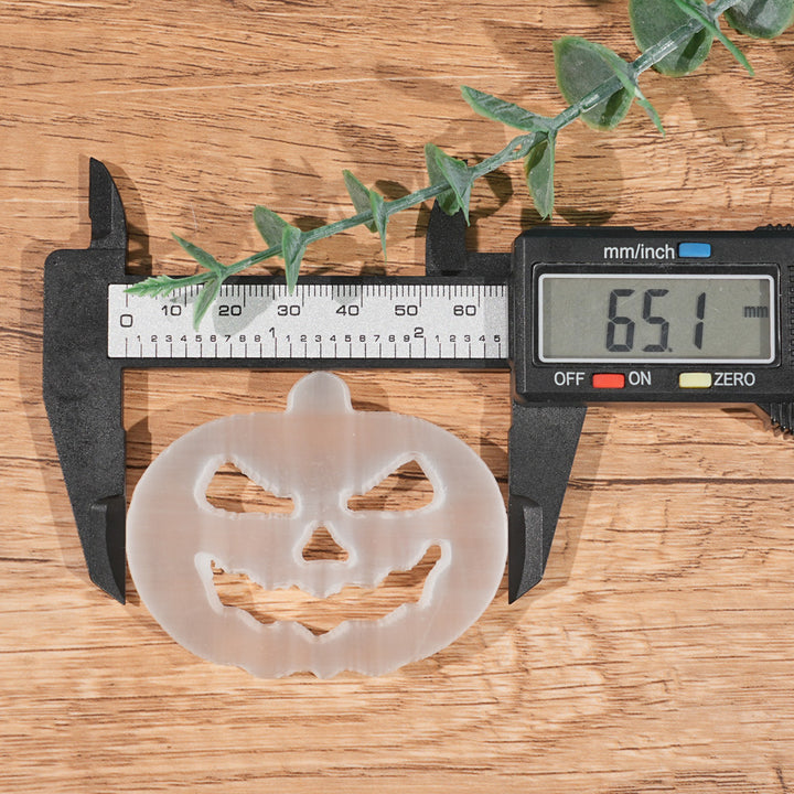 Natural Selenite Pumpkin Face