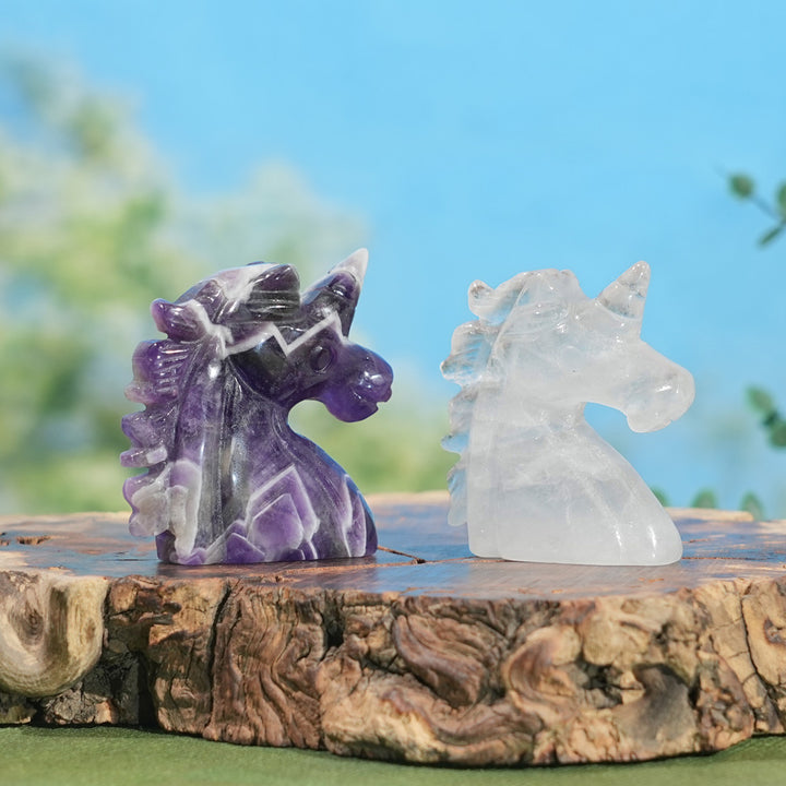 Natural Crystal Carving Unicorn Head