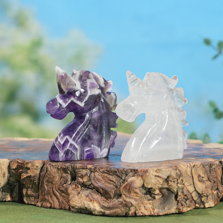 Natural Crystal Carving Unicorn Head