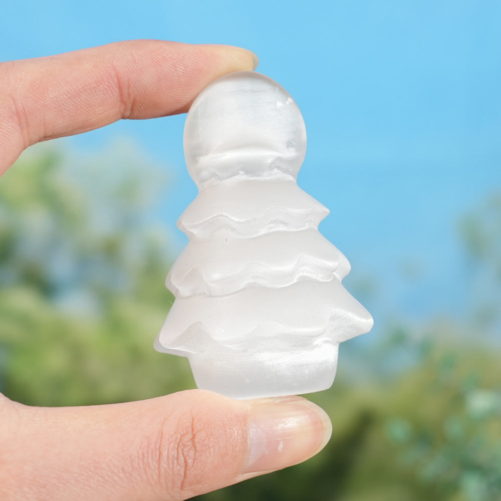 Natural Selenite Christmas Tree
